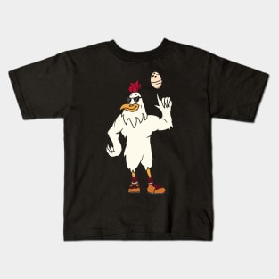 Rooster Spins An Egg Kids T-Shirt